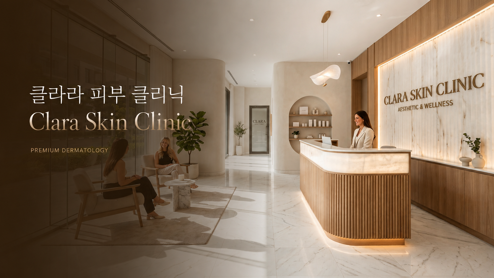 클라라 피부클리닉 홈페이지 메인 화면