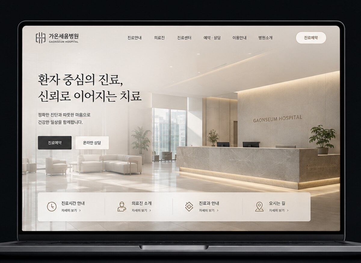 쇼츠탭 병원 홈페이지 전문 제작 화면 미리보기