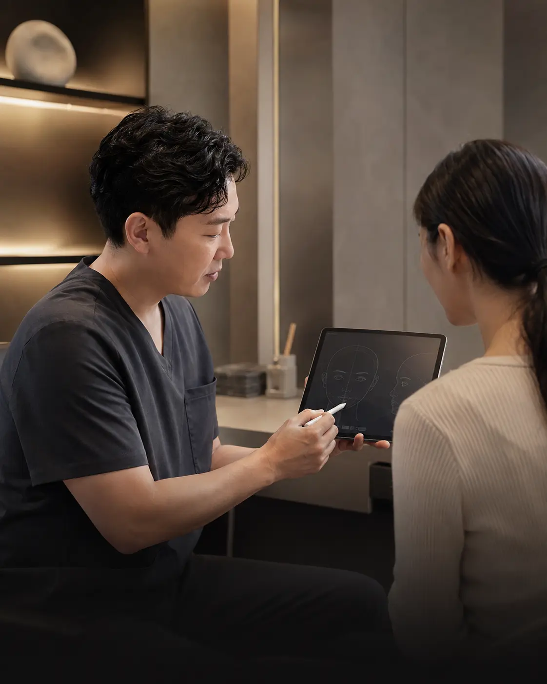 성형외과 상담과 설명 장면